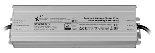 200W 24VDC 2.7 ~ 8.3A IP67 Triac Dimmable LED Driver