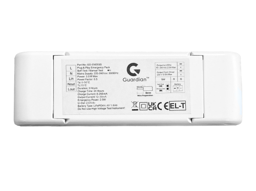 2.5W 3Hr LiFePO4 6.4V 1.8Ah 11.52Wh Plug and Play Emergency Pack