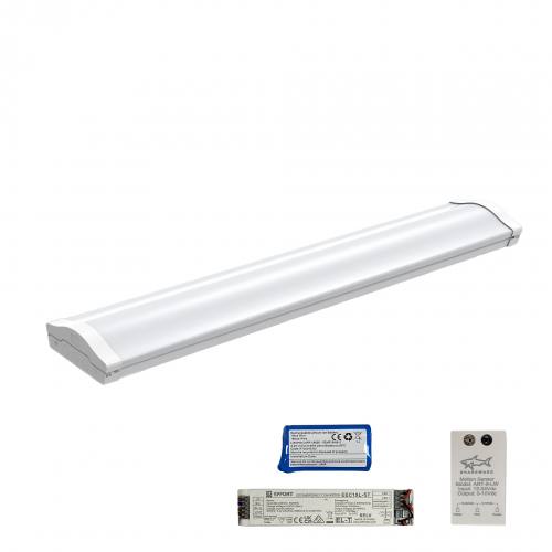 TICHA LED 5ft Batten - Flicker-Free, CCT Selectable, 25~40W with Corridor Function, Daylight Harvesting, Emergency Self-Test