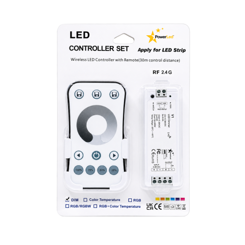 5-36VDC Single Colour RF LED Dimming Controller Kit with Touch Wheel Remote