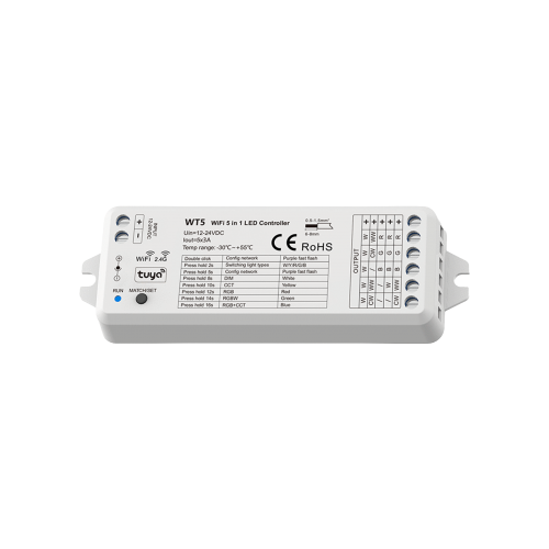 Tuya WiFi & RF 5-in-1 Constant Voltage LED Controller