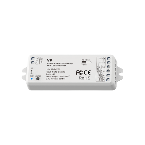 12-24VDC 4-Channel RGBW/RGB/CCT RF LED Controller