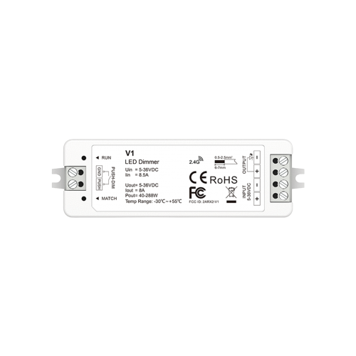 5-36VDC Single Colour RF & Push-Dim LED Controller