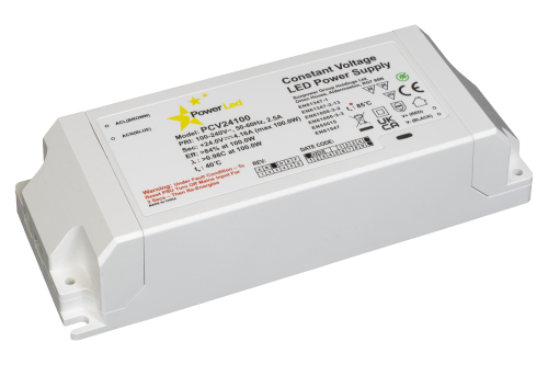 100W 24VDC 0 ~ 4.16A IP20 Rated Latch-Off Protection Constant Voltage LED Driver
